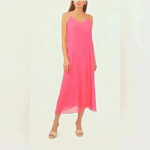 Vince Camuto- Pink Lined V-Neck Midi NWT